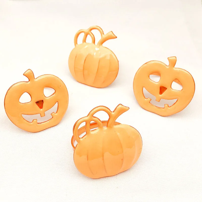 

6PCS Hotel Tableware Halloween Orange Pumpkin Napkin Ring Napkin Ring Napkin Buckle Weddings Decoration Party Supplies