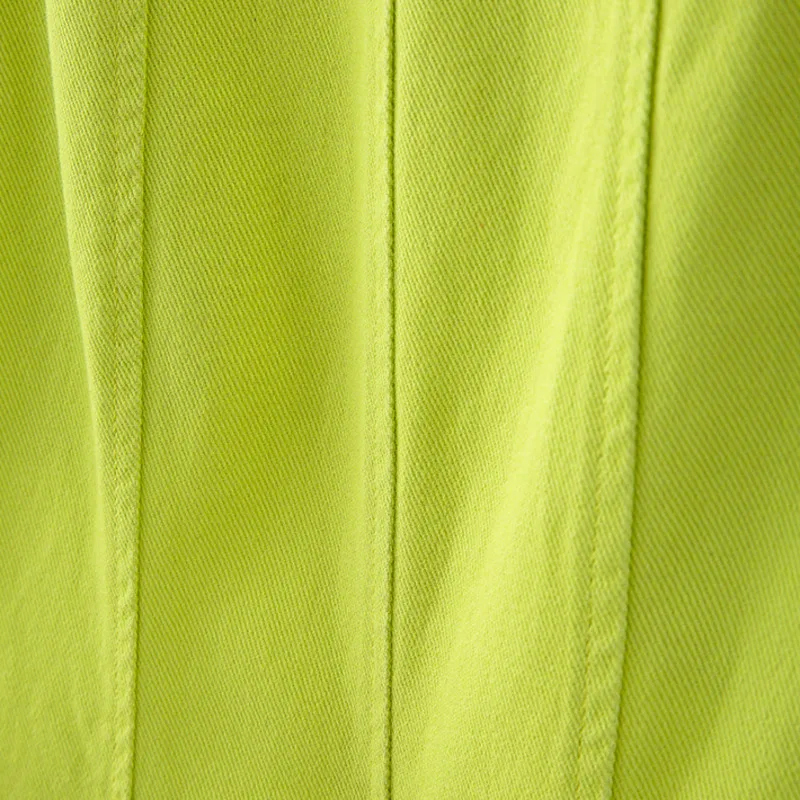 

DEAT High Elastic Waist Half-body Skirt Women Yellow Pocket Folds Simplicity Draw Back Fashion Tide New Summer 2021 7D1655