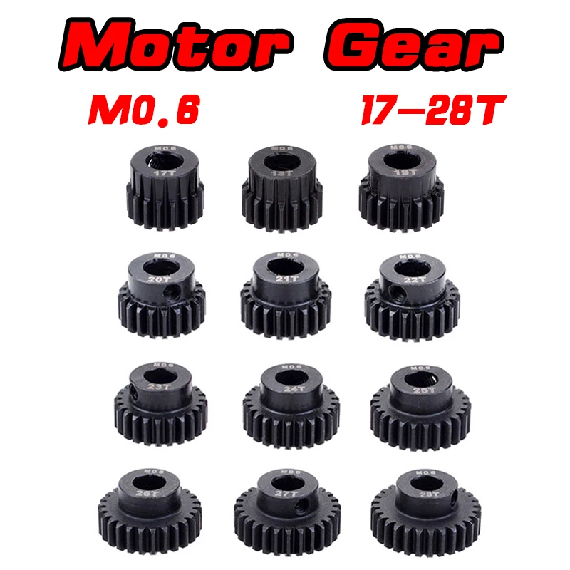 M0.6 5 мм 17T 18T 19T 20T 21T 22T 24T 26T 28T 30T черная стальная металлическая Шестерня мотора для 1/8