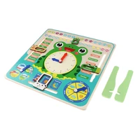 wooden cognitive calendar clock board kids toddlers multifunction education toys cartoon design
