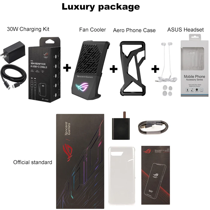 Luxury package ASUS ROG Phone 2 ZS660KL игровой мобильный телефон с двумя sim-картами 8 ГБ ОЗУ 128 Гб ПЗУ Snapdragon855+ OctaCore 6,59 дюйма 6000 мАч 48 МП NFC Android 9,0 - Цвет: Luxury package