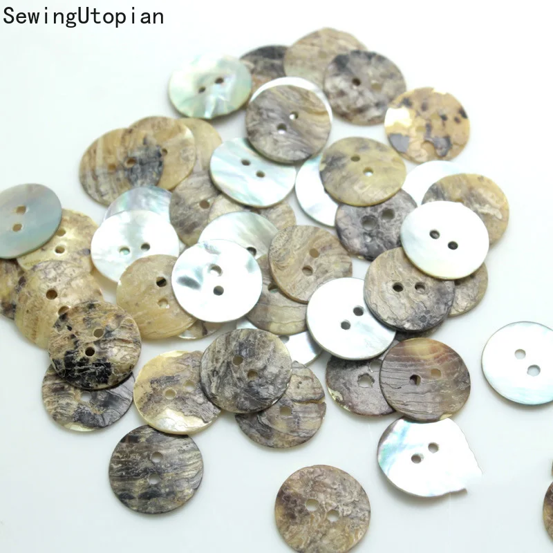 30PCS Natural Shell Sewing Buttons Color Mother of Pearl MOP Round 2 Hole Button Garment Accessories DIY 9/15MM | Дом и сад