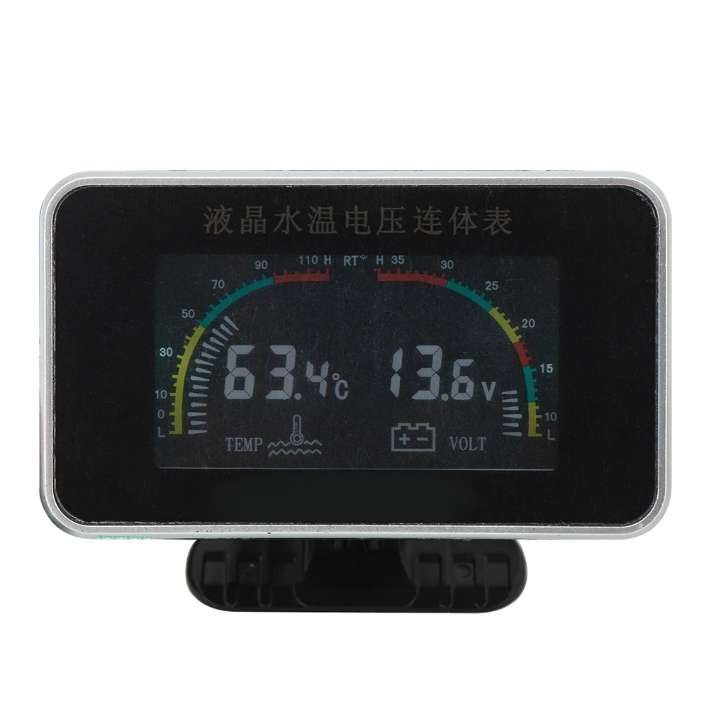 Универсальный автомобильный вольтметр 2 в 1 с ЖК-дисплеем измеритель температуры
