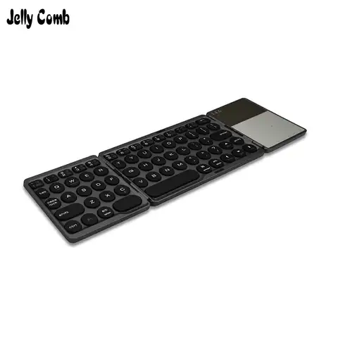 Складная клавиатура Jelly Comb с Bluetooth 3,0, клавиатура с круглыми клавишами, портативная беспроводная клавиатура с тачпадом