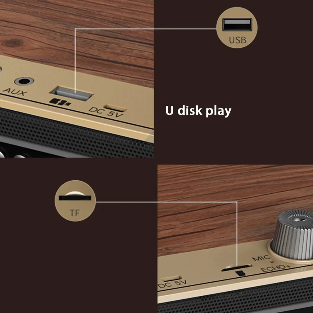 

Beautiful Retro Wireless Speaker Wireless Card Audio Voice Prompt Call Function Retro Radio Christmas Gifts