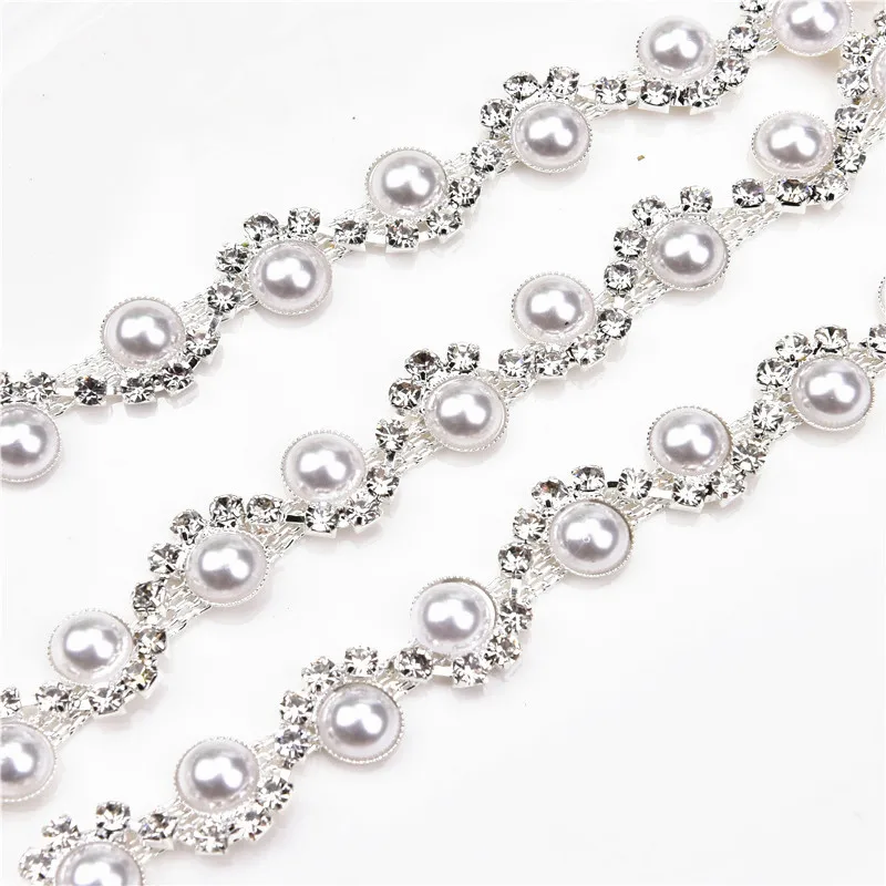 style 9 1.2cm wide bling 1 ярд/лот модная свадебная жемчужная отделка подвеска-кристалл металлическая цепочка для свадебного платья украшение на голову - Цвет: style 9 1.2cm wide