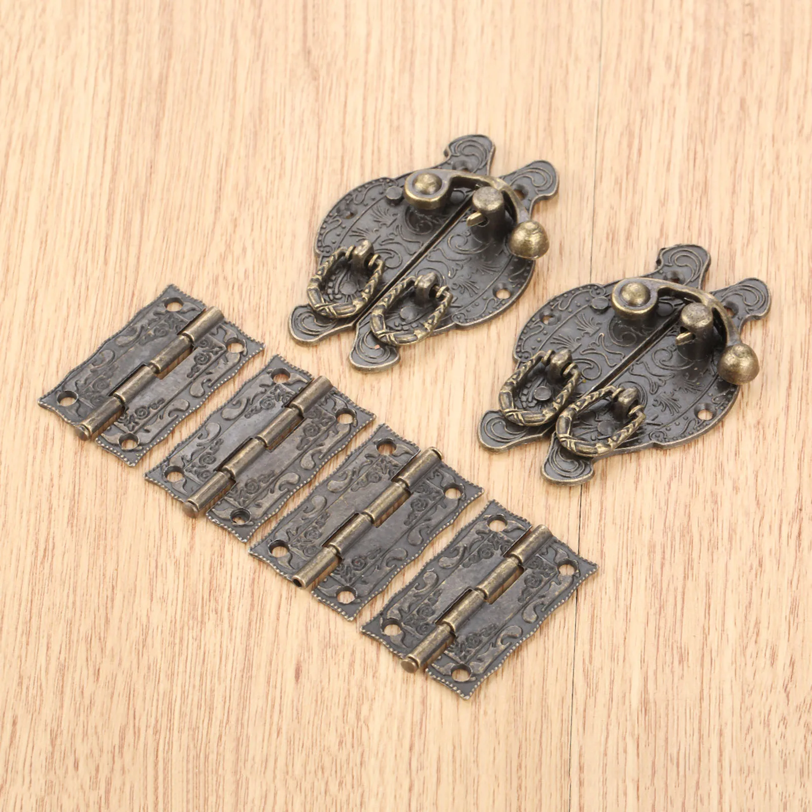 6 шт./компл. мебель петли для шкафа с Античная бронзовая бижутерия деревянный ящик