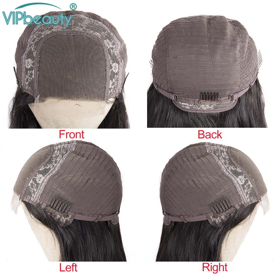 Body Wave 4x4 Lace Closure Wig Human Hair Wigs Pre Plucked Brazilian For Black Women Remy 150 Density Natural Color | Шиньоны и парики