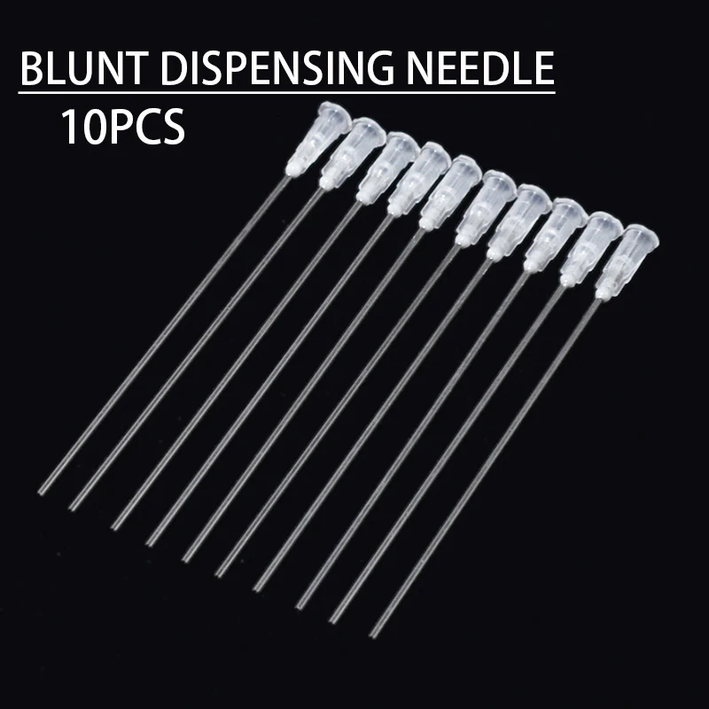 

10pcs/Set 100MM White Stainless Steel Blunt Dispensing Needles Glue Syringe Needle Tips For Gluing Filling Ink Oil Welding Flux