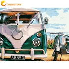 CHENISTORY 40x50 см рамка Набор для рисования по номерам для взрослых зеленый автобус пейзаж картина по номерам ручная роспись домашний декор