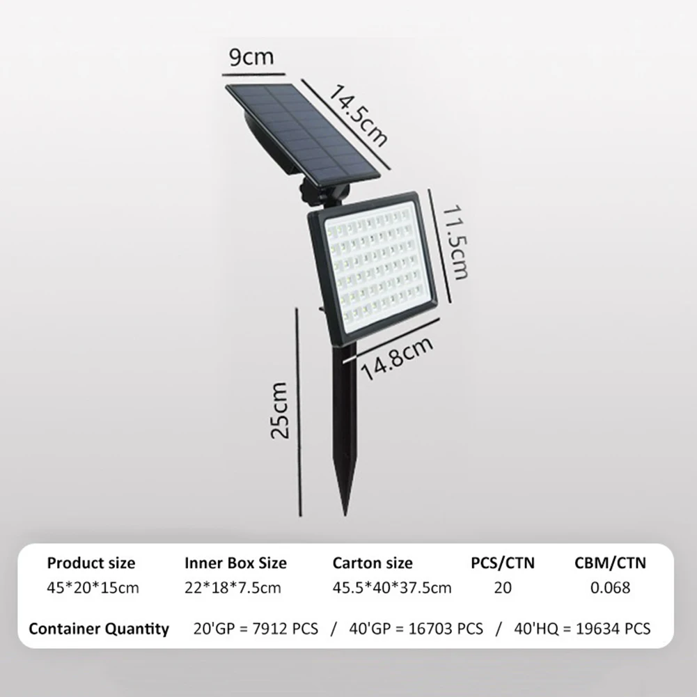 

5W LED Outdoor Waterproof Solar Light Garden Yard Lawn Stakes Spotlight Lamps for Household Courtyard Landscape Decoration Lamp