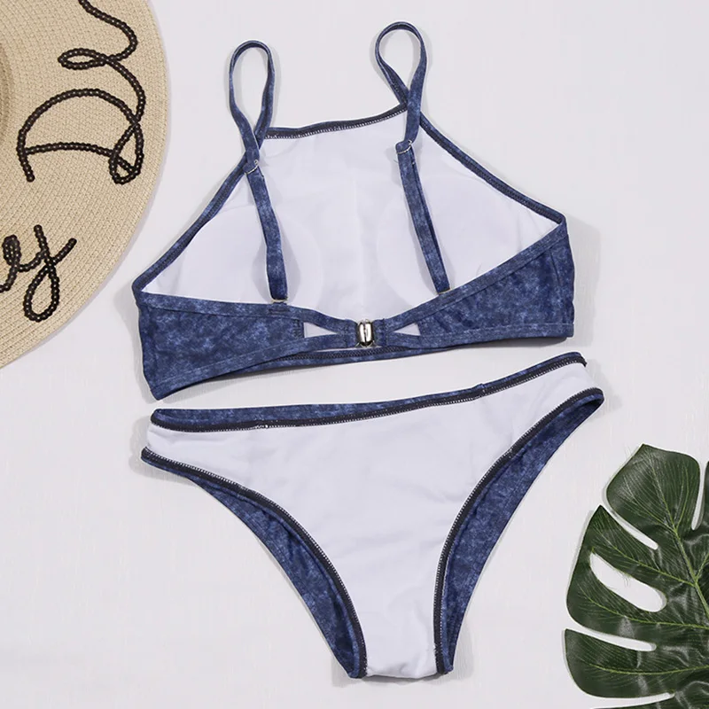 

Low Waist Bikinis Swimsuits Strap Swimwear Women Printing Biquini Bathing Suits Sexy Vest Bikini Set Beachwear 2020