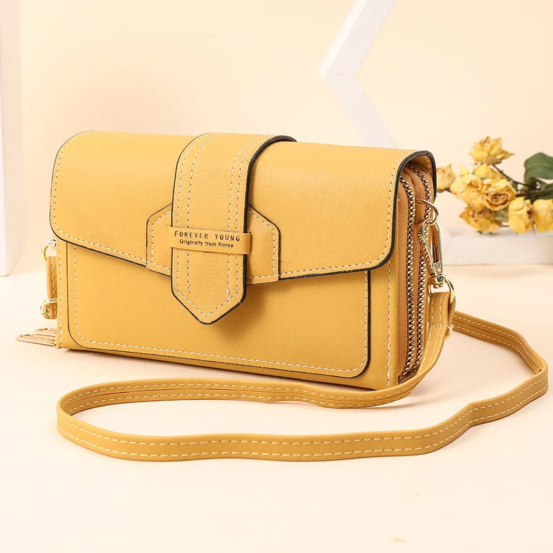 

PU Leather Shoulder Bag Card Position Magnetic buckle Daily Clutch Mobile Phone Pocket Coin Purse Crossbody Handbag Wallet Women