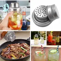 Mason Jar Shaker Lids Stainless Steel cover for Regular Mouth Mason Canning Jars Rust Proof Cocktail Shaker70mm #202122