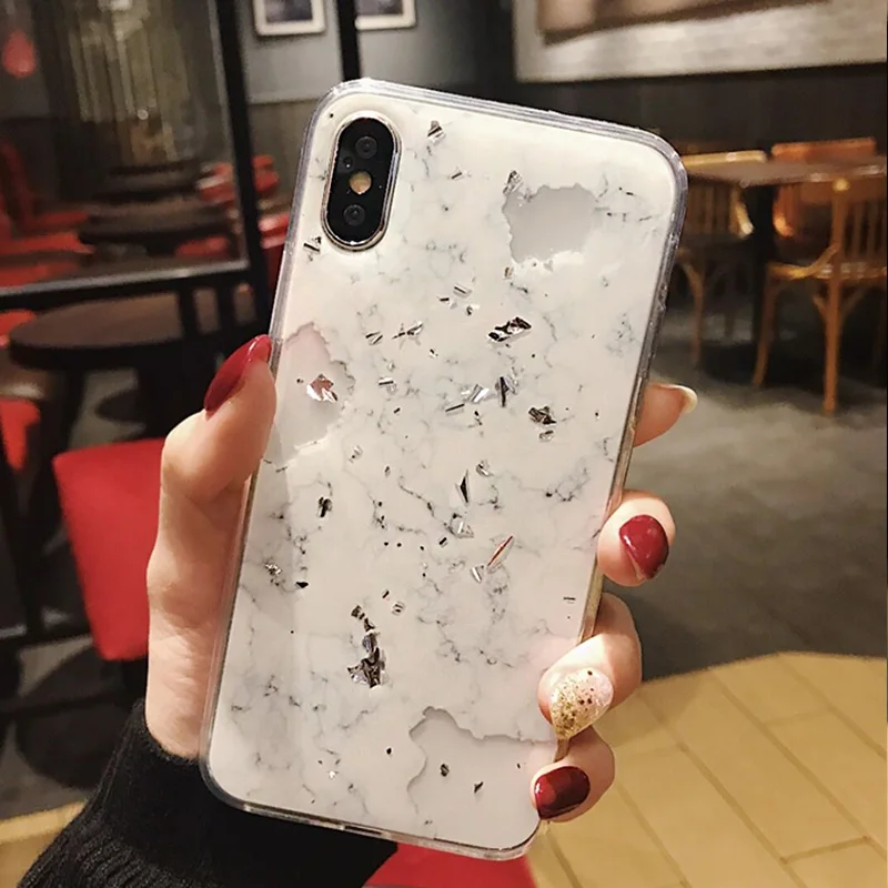 Детский чехол из золотой фольги с мрамором для iPhone 11 Pro Max X XS XR телефона мягкий ТПУ