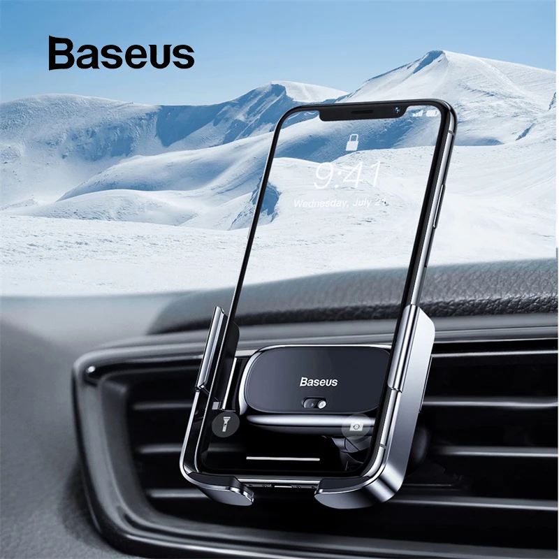 Автомобильный держатель для телефона Baseus, мини электрический магнитный держатель, держатель для мобильного телефона на выходе, держатель для iPhone 11X XS samsung S9