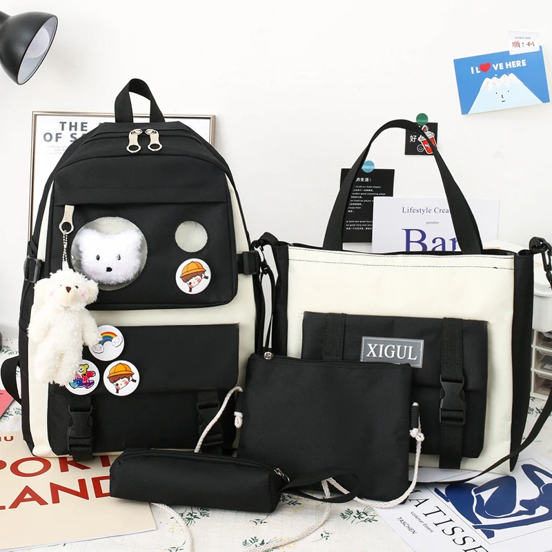 Комплект из 4 предметов школьные сумки для девочек подростков 2021 рюкзак школьный