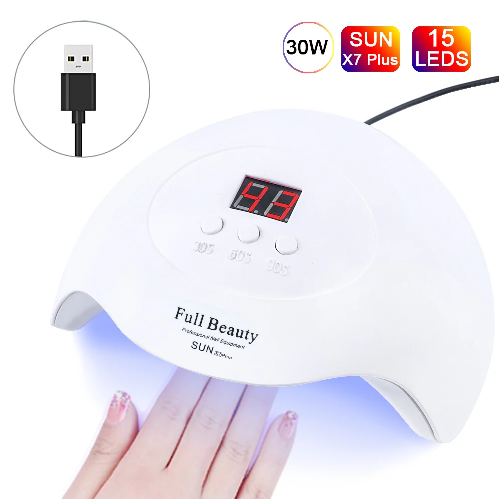 Сушилка для ногтей 30/24 Вт лампа сушки гель лака солнцесветильник USB всех видов