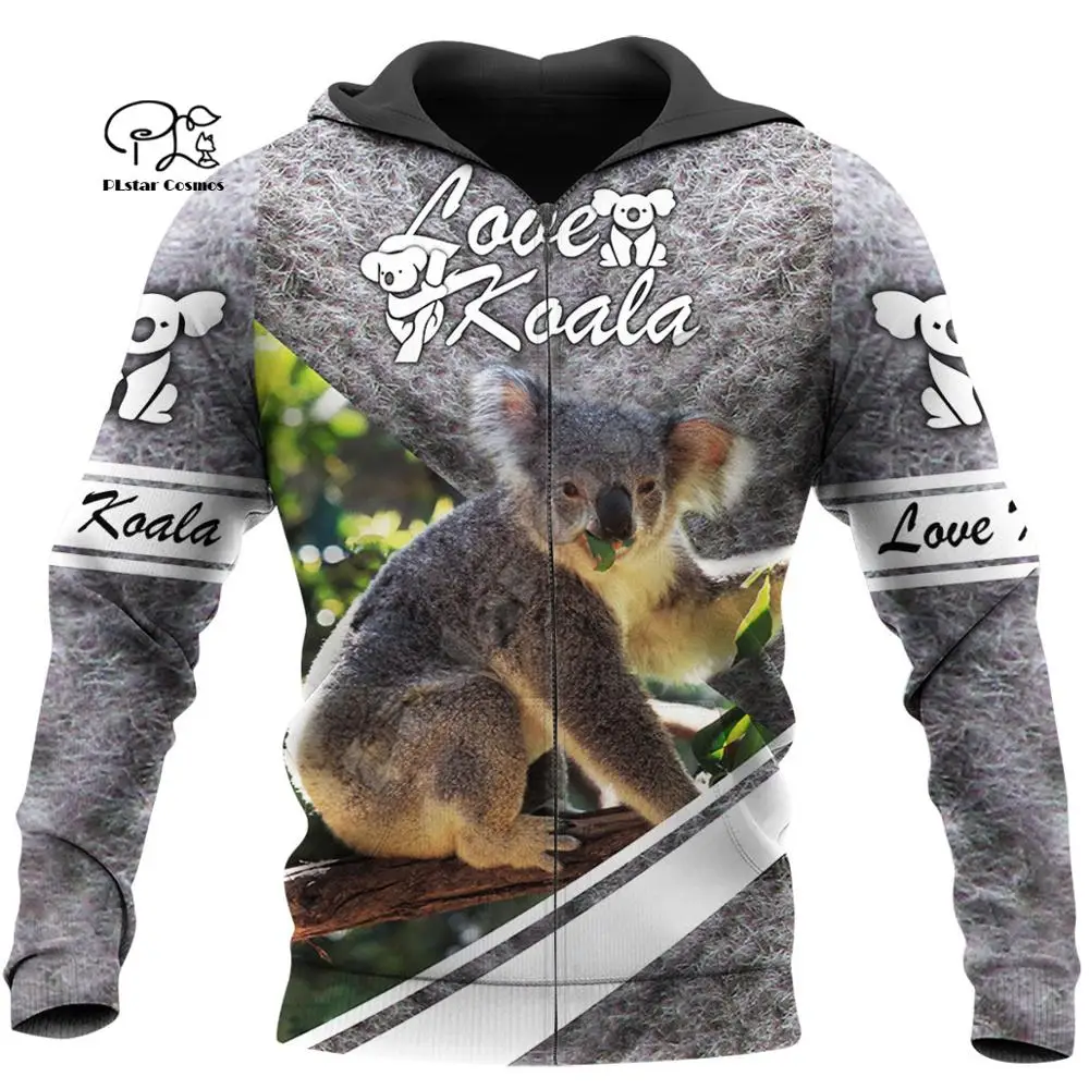 

PLstar Cosmos 3DPrint Love Koala Animals Australia Funny Men/Women Harajuku Streetwear Fashion Zip Hoodie/Sweatshirt/Jacket/a9