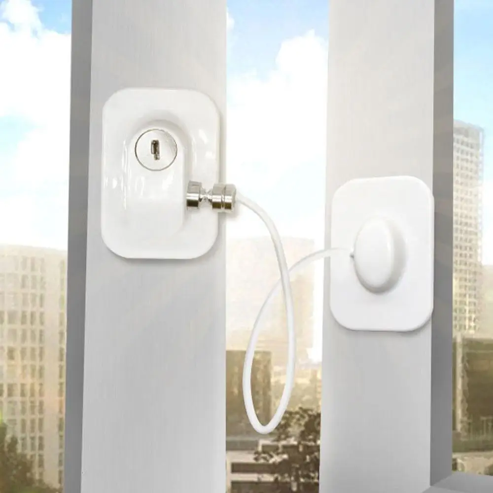 New Window Security Chain Lock With Key Multifunctional Cabinet Refrigerator Door Non Drilling Guard for Baby | Мать и ребенок