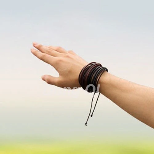 Лидер продаж браслет унисекс из натуральной кожи для мужчин и женщин аксессуары