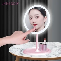 lnkerco led mirror makeup mirror light hd table mirror smart touch control adjustable light desk cosmetic mirrors stand mirror