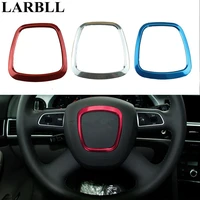 larbll chrome 3d sticker steering wheel trim emblem decorative frame cover sequins stickers accessories for audi a4 a5 a6 q5 q7