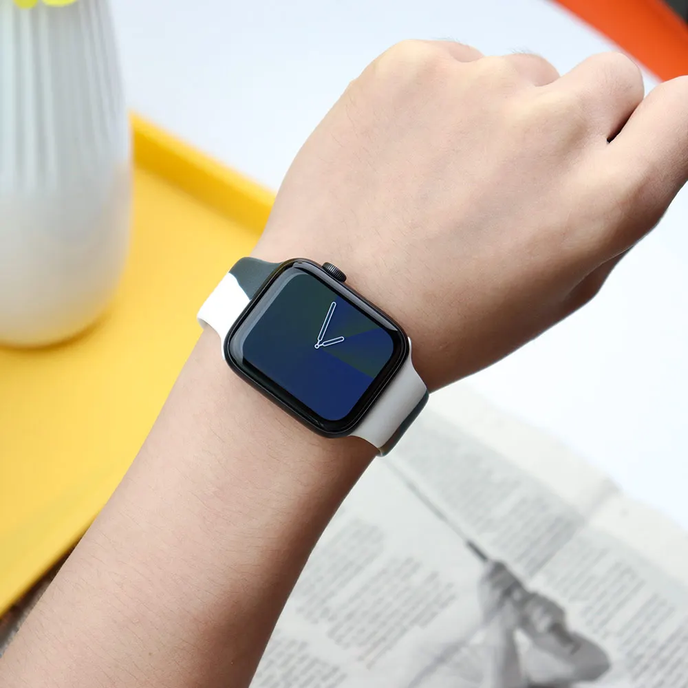 Silicone Strap For Apple Watch Band 44mm 40mm 38mm 42mm Smartwatch Rubber Sports Watchband Belt Bracelet iWatch Serie 3 4 5 6 SE