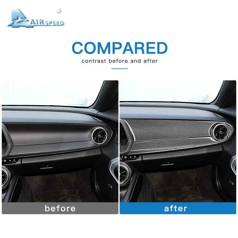

AIRSPEED for Chevrolet Camaro 2016 2017 2018 2019 Accessories for Camaro Sticker Carbon Fiber Copilot Center Console Stickers