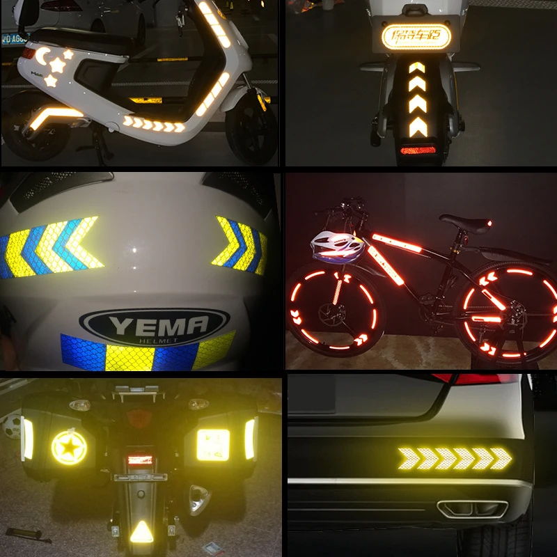 

10Pcs Reflective Tape Safety Reflective Sticker For Truck Motorcycle Bicycle Car Styling Reflectante Reflector Reflectante Moto