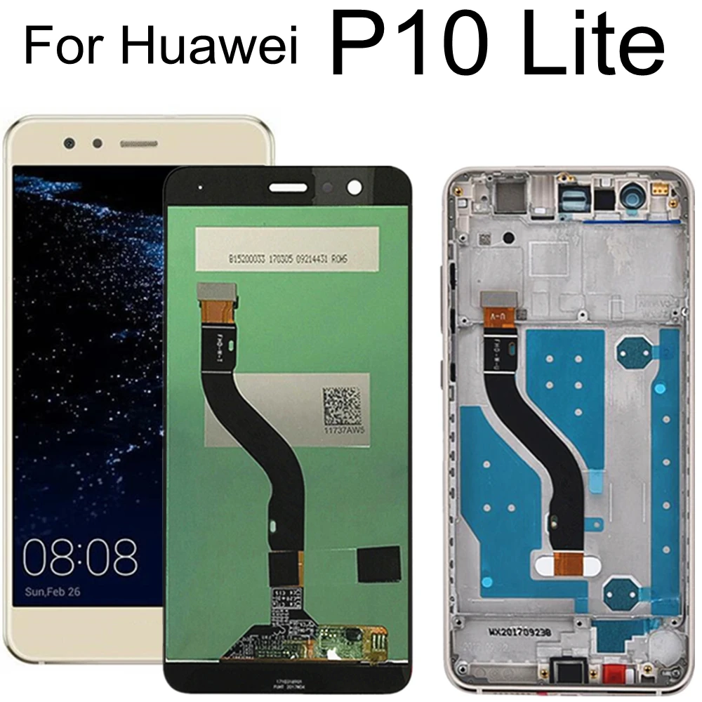 ЖК-дисплей 5 2 дюйма для Huawei P10 lite сенсорный экран в сборе Замена HUAWEI P10Lite задняя