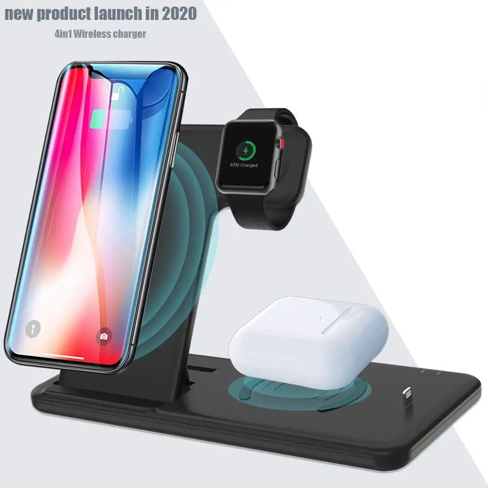 Беспроводное зарядное устройство 4 в 1 DCAE 15 Вт для Apple Watch 6 5 3 2 Airpods Pro iPhone 12 11 XS XR X 8 |