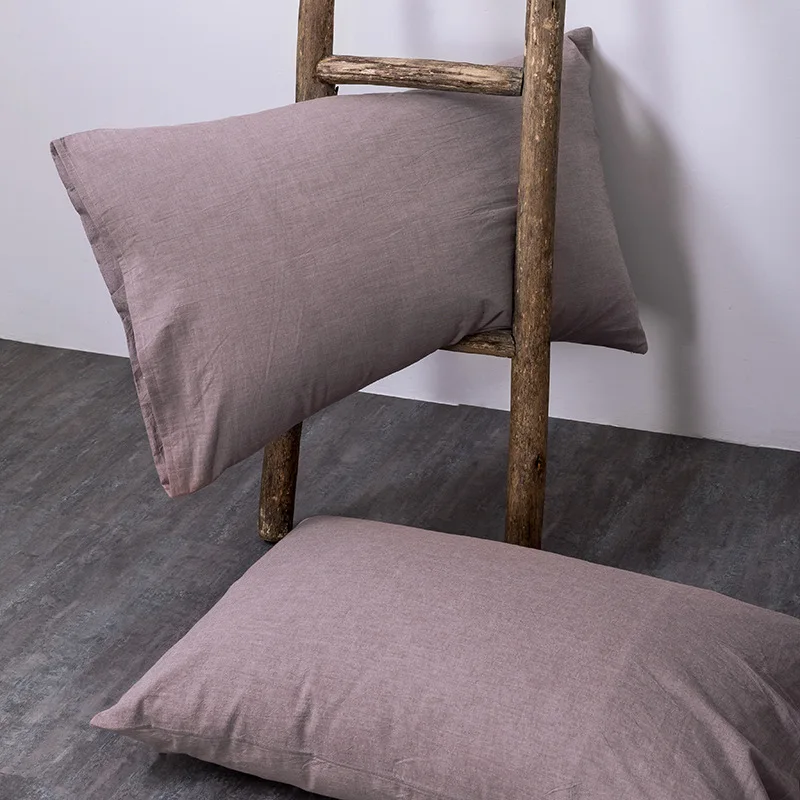 2 шт./компл. сплошной цвет подушка из хлопка с эффектом памяти Крышка для кровать