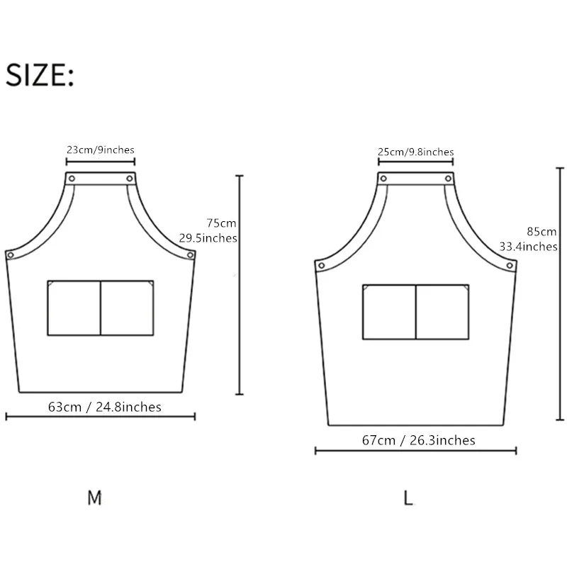 Брезентовый Фартук из хлопка с кожаным ремешком бармена кондитерского повара
