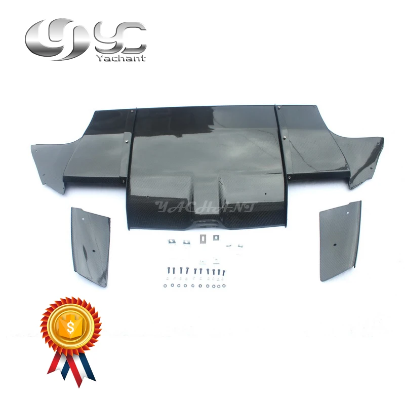 Углеродное волокно VS Стиль задний диффузор с боковым адаптером и Металлический