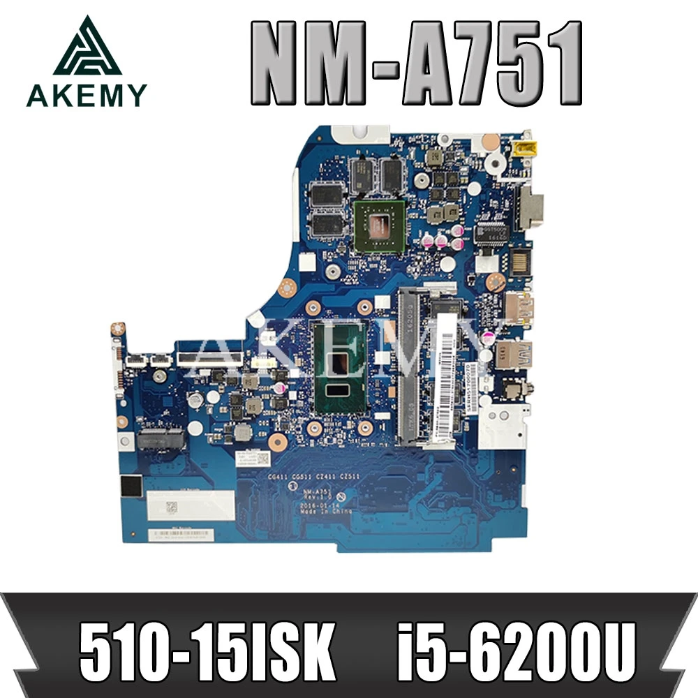 

NM-A751 motherboard For Lenovo 310-15ISK 510-15ISK notebook motherboard CPU i5 6200U GPU GT920M/940M 4G RAM 100% test work