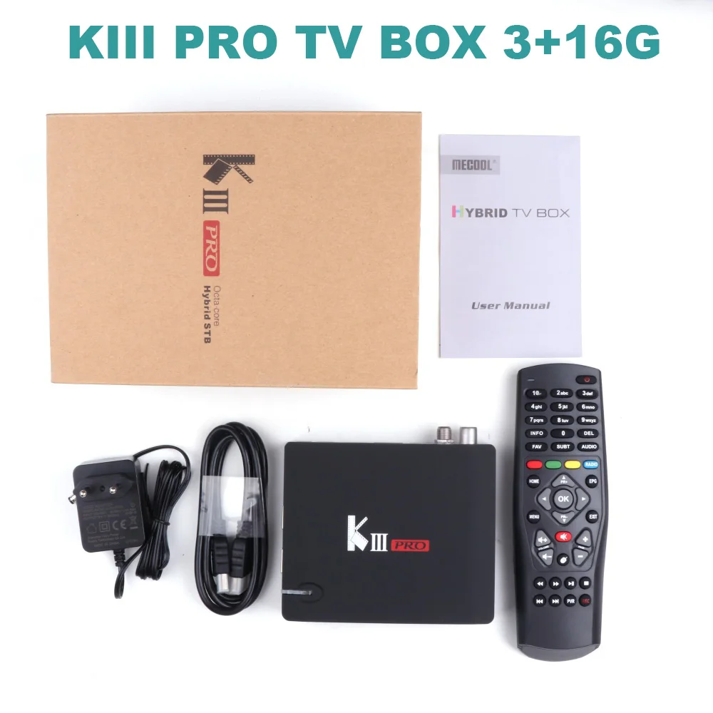 KIII PRO TV BOX Mecool KIII PRO KI PRO KII PRO Tvbox 3g+ 16G 4K Wifi Tv box Android7.1 Blutooth/USB/TF 1000M LAN HDMI телеприставка медиаплеер - Цвет: KIII PRO TV BOX