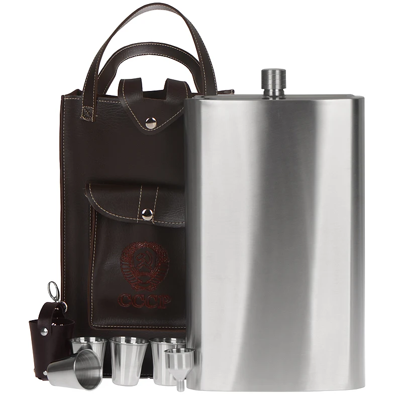 

Stainless Steel Leather Case Hip Flasks Wine Bottles Portable Large Whiskey Bottles for Men Gift Flasque Alcool Drinkware AB50HF