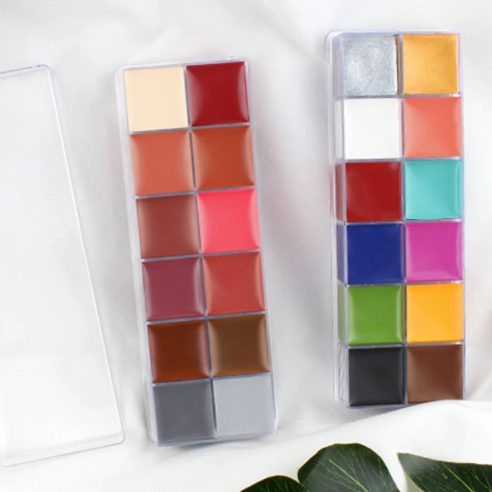 

Art Face Makeup Non-toxic Festival Oil Cosplay Dressup 12 Colors Cosmetic Drawing Halloween Party Tattoo Pigment Body Paint