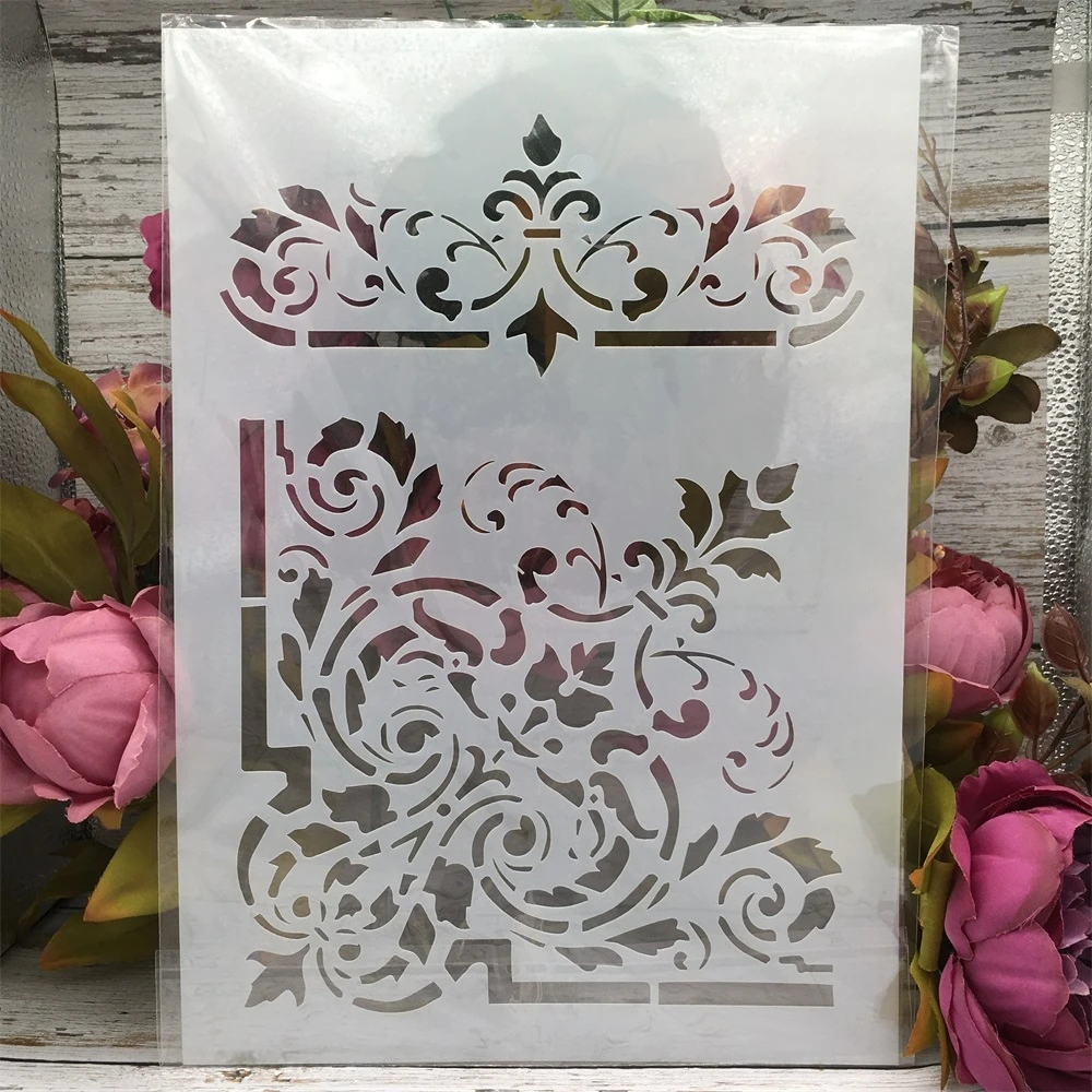 

A4 29cm Palace Crown Edge DIY Layering Stencils Wall Painting Scrapbook Coloring Embossing Album Decorative Template