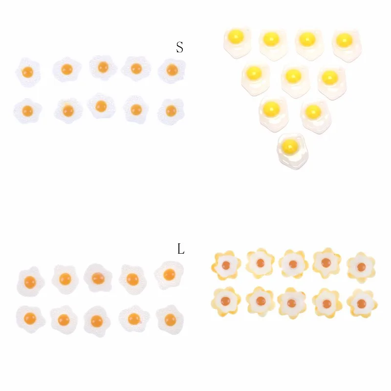

1/10PCS S/L DIY Resin Fried Egg 1:12 White Egg Flatback Cabochons Dollhouse Miniature Food DIY Scrapbooking