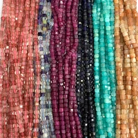 veemake tourmaline ruby sunstone amethyst apatite aquamarine iolite moonstone edge cube faceted beads for jewelry making 07189