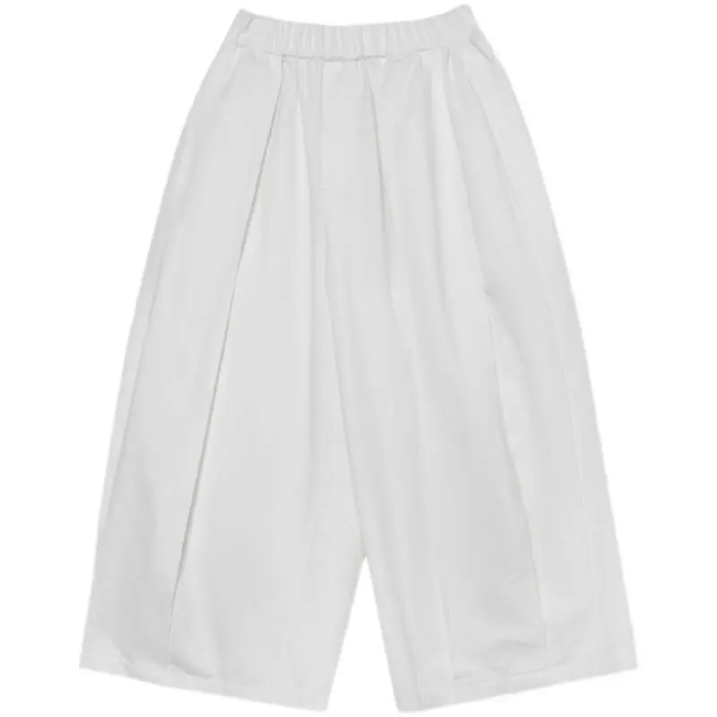 

XITAO Casual Draped Patchwork Harem Pants Women Tide Fashion New Style Elastic Waist Calf Length Pants Solid Color Loose DZL2792