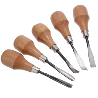 5pcs lathe wood carving chisels beginners chisels knives gouge tools for diy wood clay wax leather handmade carving cutting