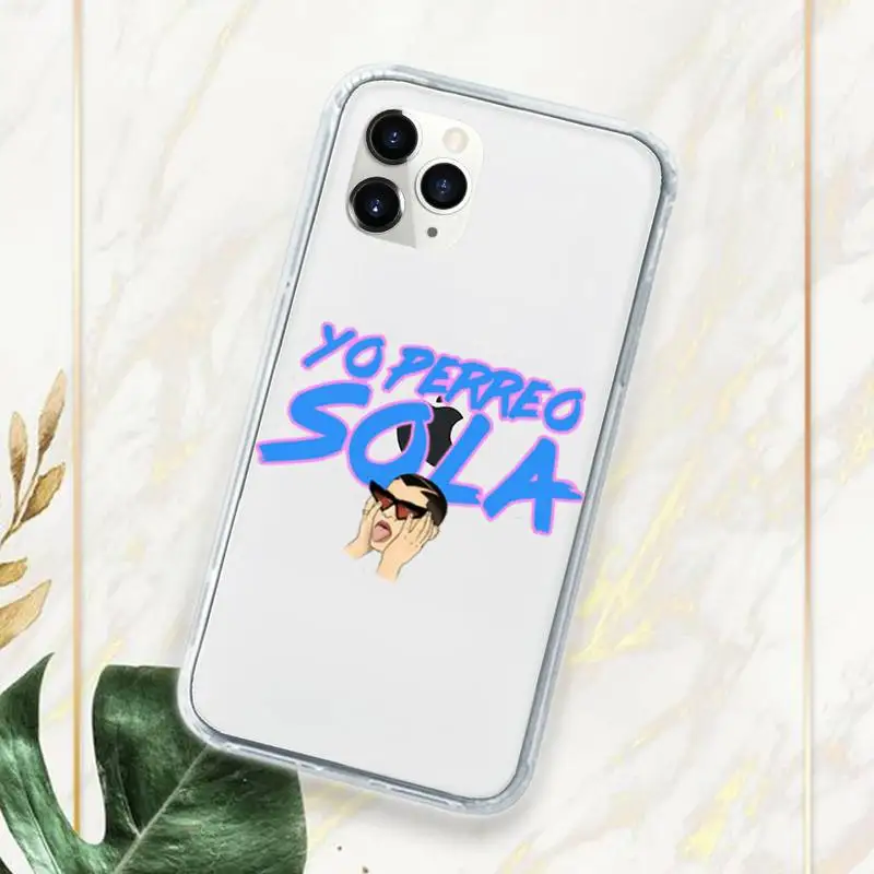 

Yo Perreo Sola Bad Bunny Maluma Phone Case Transparent Clear for iPhone 11 12 mini pro XS MAX 7 8 6 6S Plus X 5S SE 2020 XR