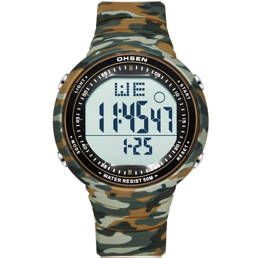 

OHSEN Top Brand Sport Watch Military Watches Men Army Digital Wristwatches LED 50m Waterproof Men's Gift clock Relogio Masculino