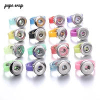 new colorful 18mm snap button rings metal elasticity adjustable 18mm buttons ring women snap ring snaps jewelry wholesale