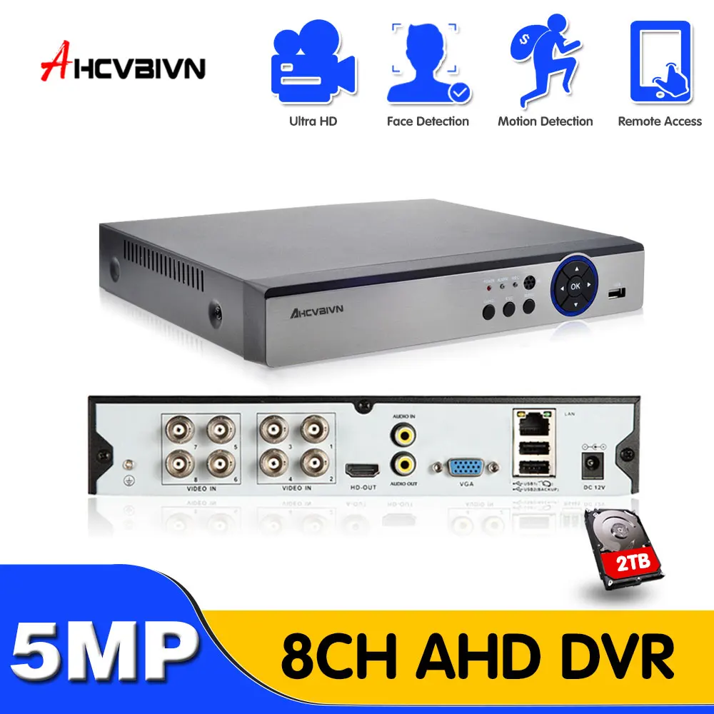 

5 in 1 4CH 8CH Security CCTV DVR AHD 5MP 4MP 3MP 1080P H.265 Hybrid Video Recorder for AHD TVI CVI Analog IP Camera Onvif IP 5MP