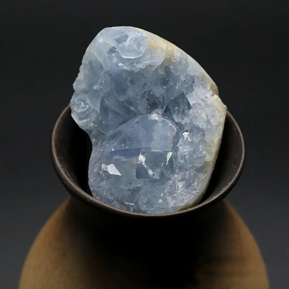 

1PC Natural Celestite Geode Quartz Cluster Crystal Home Decor Specimen Healing Cluster Mineral Specimen Crystal Stone For D N9D9