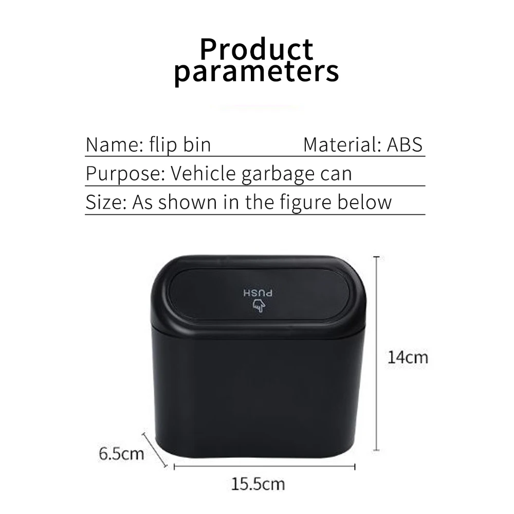 Car Trash Bin Hanging Vehicle Garbage Dust Case Storage Box Black Abs Square Pressing Type Bag Can | Автомобили и мотоциклы